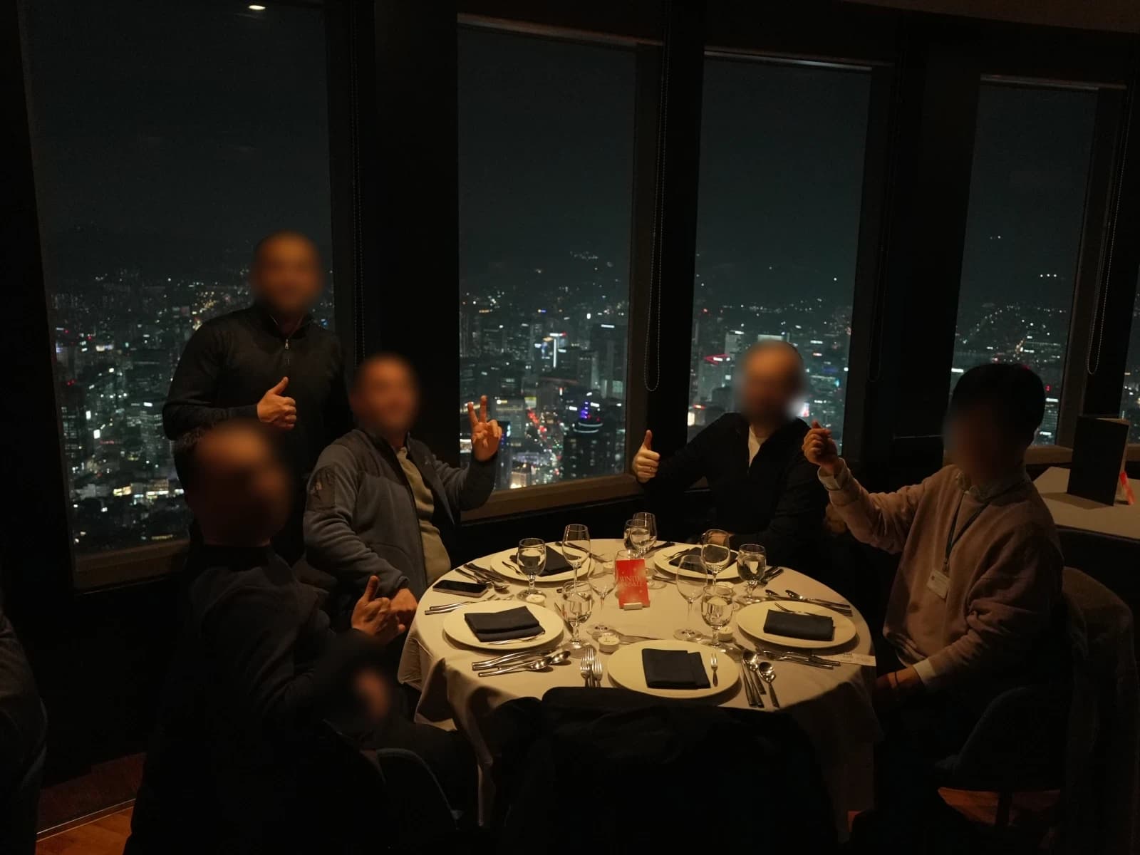 Central Asian partner group at Namsan Tower during the Seoul sightseeing day