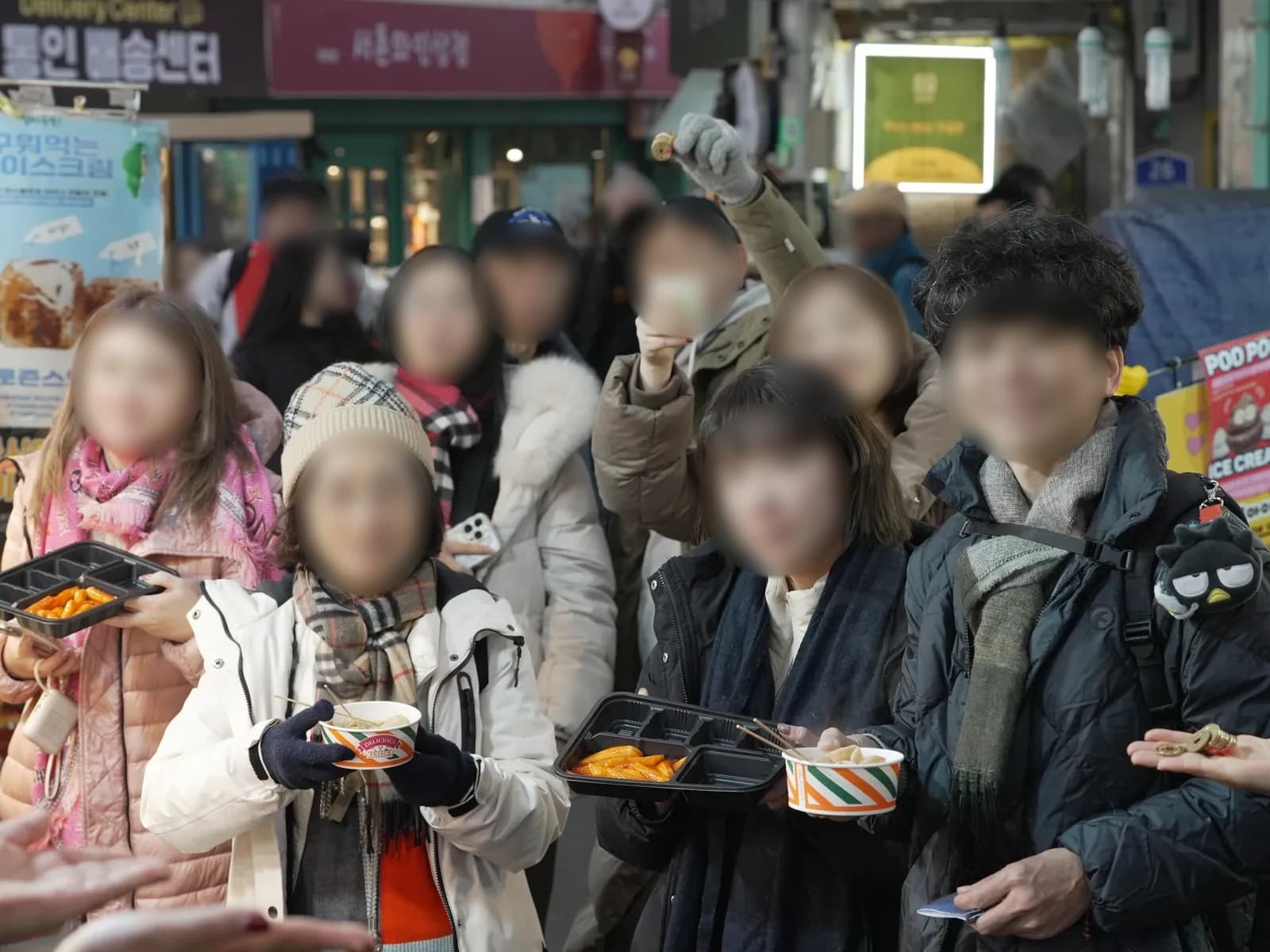 Taiwan partners browsing Myeongdong market on a guided shopping and exploration walk