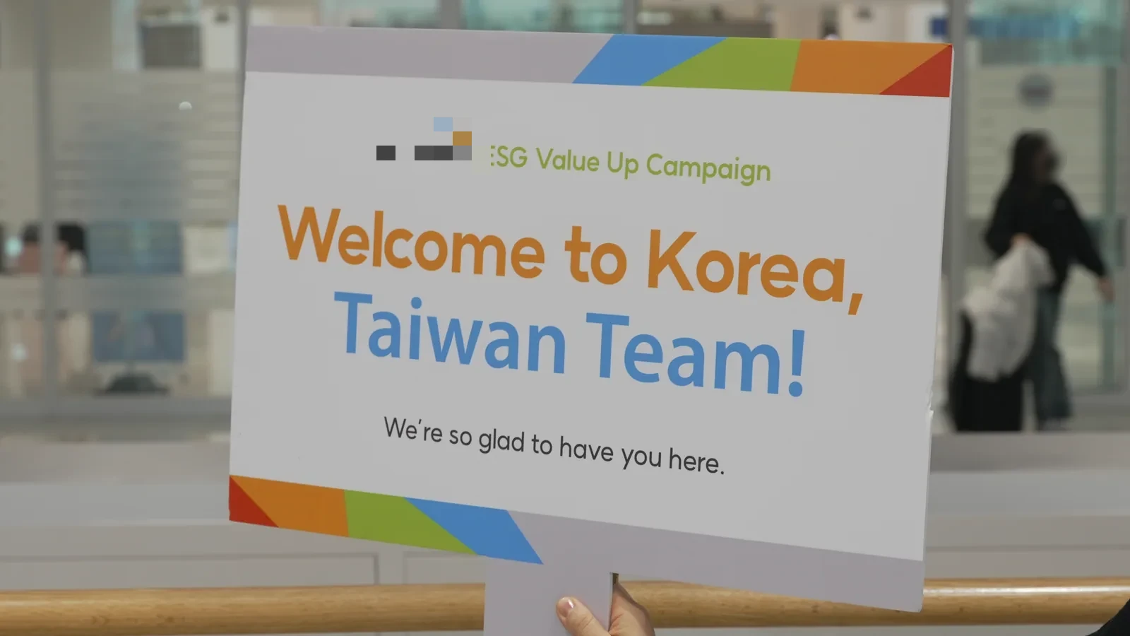 InnerTrip Inbound operations team at Incheon Airport, welcome signage in hand, receiving the Taiwan delegation